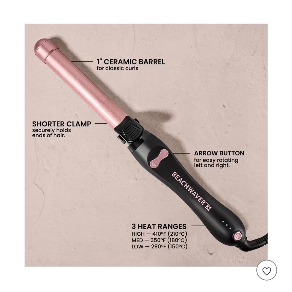 NWT Beachwaver B1 1" Ceramic Curling Wand - Picture 4 of 5